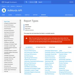Report Types - AdWords API