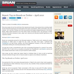 Report: Top 20 Brands on Twitter - April 2010 Brian Solis