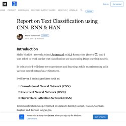 Report on Text Classification using CNN, RNN & HAN – Jatana