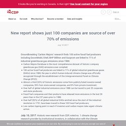New report shows just 100 companies are source of over 70% of emissions