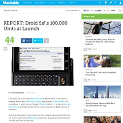 Verizon Droid Sells 100,000 Units At Launch