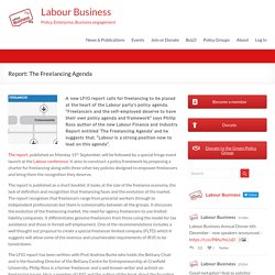 Report: The Freelancing Agenda – Labour Business