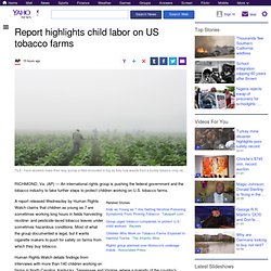 Report highlights child labor on US tobacco farms