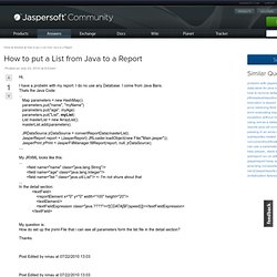 How to put a List from Java to a Report