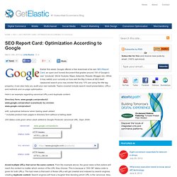 SEO Report Card: Optimization According to Google
