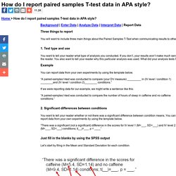 How do I report paired samples T-test data in APA style?