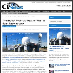 The HAARP Report & WeatherWar101 don't know HAARP