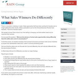 Free Report: What Sales Winners Do Differently