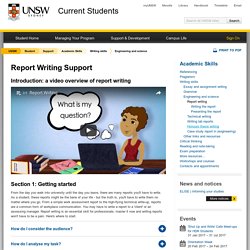 Report Writing Support