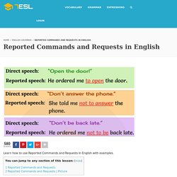 Reported Commands and Requests in English