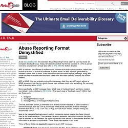 Abuse Reporting Format Demystified
