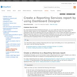 Create a Reporting Services report by using Dashboard Designer