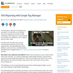 SEO Reporting with Google Tag Manager