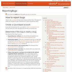 Ubuntu - Reporting bugs