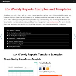 20+ Weekly Reports Examples and Templates
