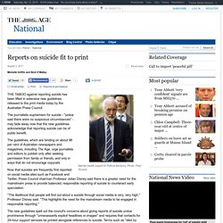 Reports on suicide fit to print