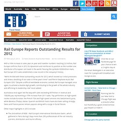 Rail Europe reports outstanding results for 2012 - Road and Rail News