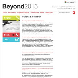 Beyond2015: Reports & Research