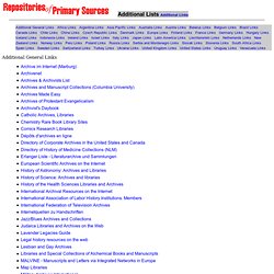Repositories of Primary Sources: Additional Lists