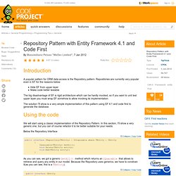 Repository Pattern with Entity Framework 4.1 and Code First