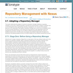 Repository Management with Nexus: 2.5. Adopting a Repository Manager / Documentation Sonatype.com