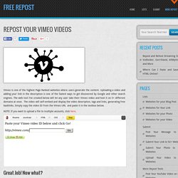 Repost Your Vimeo Videos – Free Repost