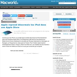Apple reprend désormais les iPad dans ses Apple Store