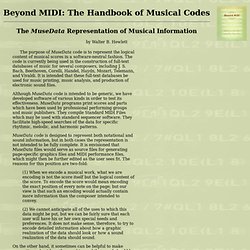 MuseData Representation of Musical Information