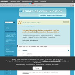 Les représentations du livre numérique chez les professionnels de l’information-documentation