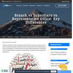 Branch vs Subsidiary vs Representative Office: Key Differences