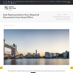 Sole Representative Visa: Required Documents from Head Office -
