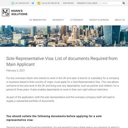 Sole Representative Visa