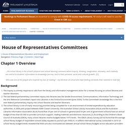 House of Representatives Committees – ee schoollibraries report chapter1.htm