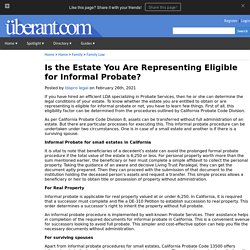 Is the Estate You Are Representing Eligible for Informal Probate?