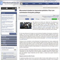Mouvement étudiant et répression policière: Pour une commission d’enquête publique