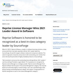 Reprise License Manager Wins 2021 Leader Award in Software