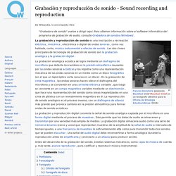 Grabación y reproducción de sonido - Sound recording and reproduction - qwe.wiki