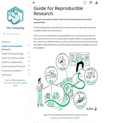 Guide for Reproducible Research — The Turing Way