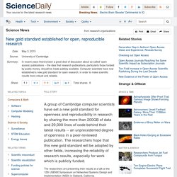 New gold standard established for open, reproducible research