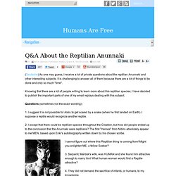 Q&A About the Reptilian Anunnaki