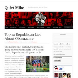 Top 10 Republican Lies About Obamacare