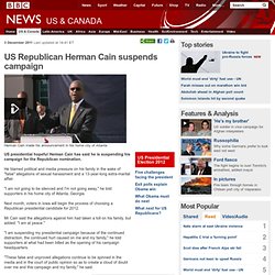 US Republican Herman Cain suspends campaign