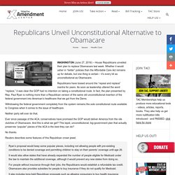 Republicans Unveil Unconstitutional Alternative to Obamacare