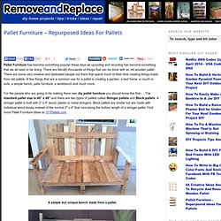 Pallet Furniture - Repurposed Ideas For Pallets
