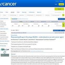Repurposing Drugs in Oncology (ReDO)—mebendazole as an anti-cancer agent - ecancer