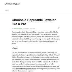 Choose A Reputable Jeweler Like A Pro
