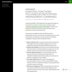 Essential Functions Followed By Reputation Management Companies