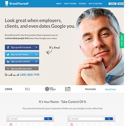 Online Reputation, Google Ranking, Personal Branding. BrandYourself: Control Your Google Results at BrandYourself.com