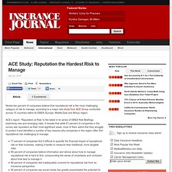 ACE Study: Reputation the Hardest Risk to Manage