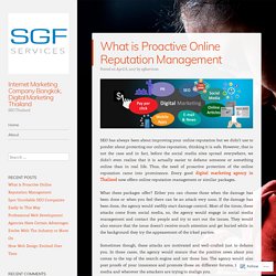 What is Proactive Online Reputation Management